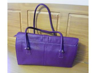 Eye Catching Purple Leather Tote