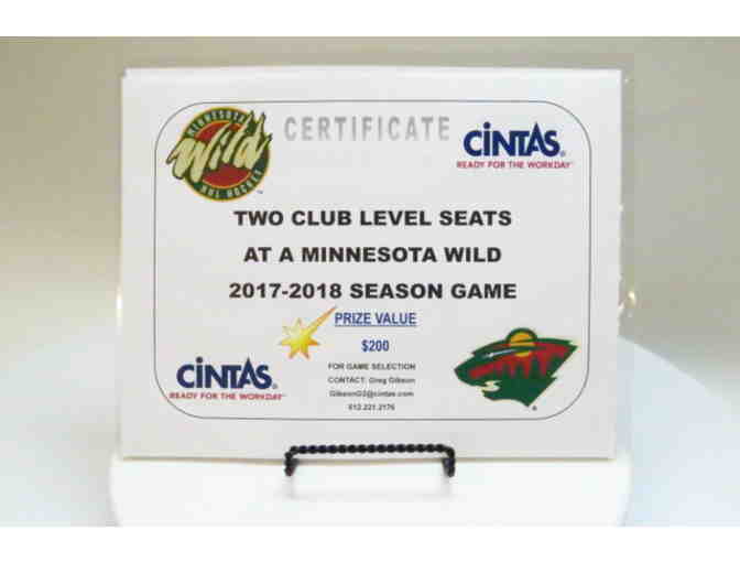 2 Club Seats at ANY Minnesota Wild Game from Cintas