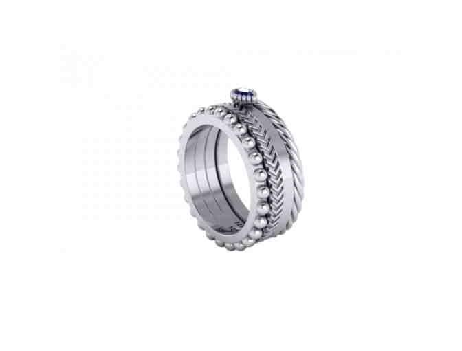 Milan Sapphire Sterling Silver Basic Stacked Ring Set
