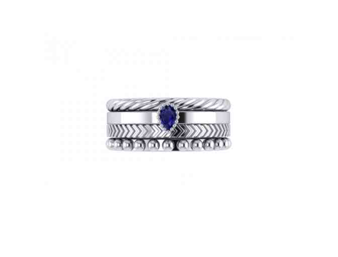 Prague Sapphire Sterling Silver Basic Stacked Ring Set