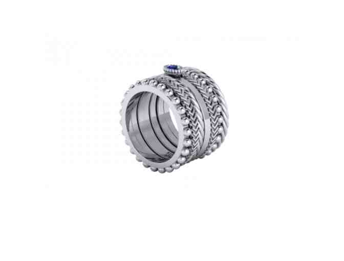 Beverly Hills Sapphire Sterling Silver Grand Stacked Ring Set