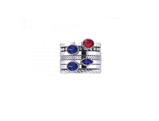 Directors Choice Ruby And Sapphire Signature Stacked Ring Set