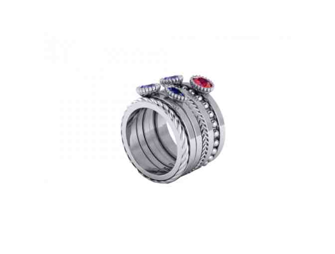 Directors Choice Ruby And Sapphire Signature Stacked Ring Set