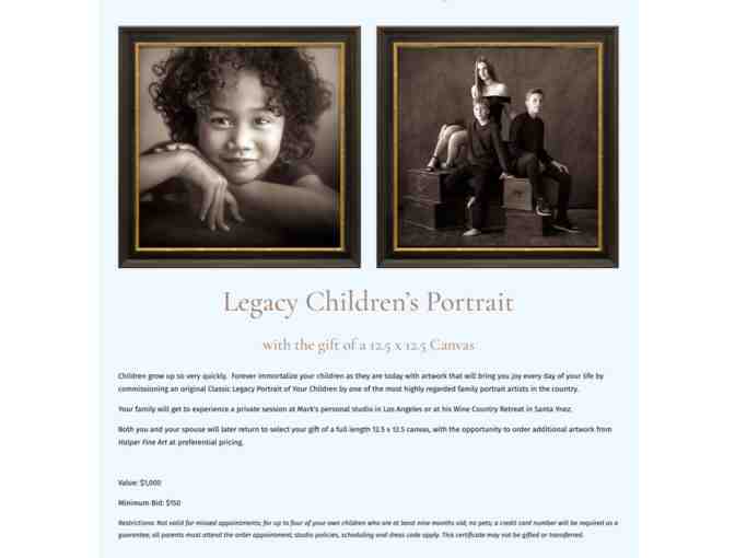 Legacy Children's Portrait with Canvas