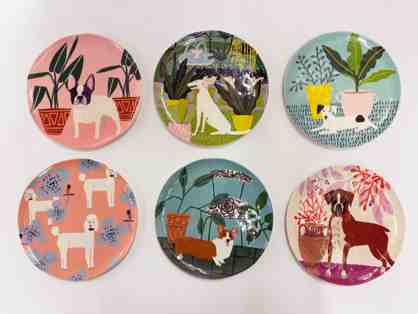 (6) Dog Plates - Artwork by Ann Bentley