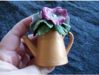 $25 Gift Card to the Woburn Florist accompanied by a pansy theme gift basket