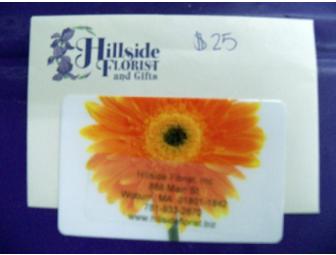 $25 Hillside Florist Gift Card basket includes a handmade 36' x 56' afghan