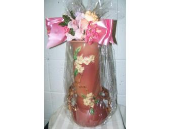 15 inch Roseville Pink Apple Blossom Vase #392-15
