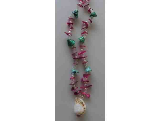 Green & Pink Shell Necklace