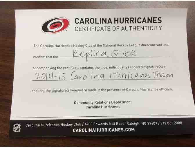 Carolina Hurricanes Team Autographed Hockey Stick