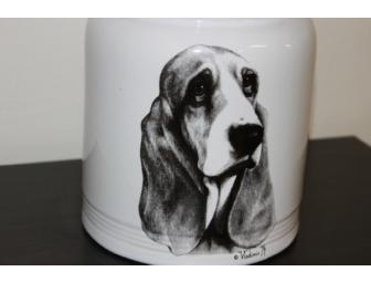 Porcelain Basset Hound Cookie Jar