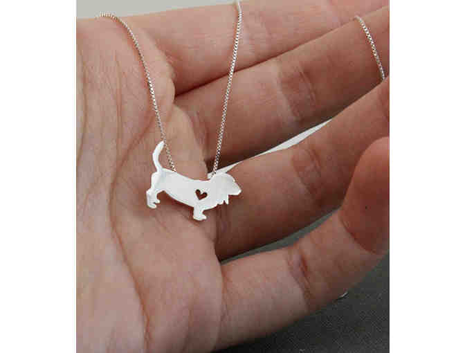 Sterling Silver Basset Hound Necklace