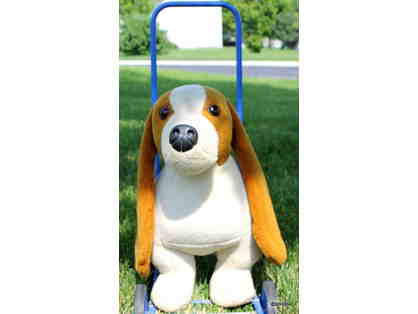 RARE ANTIQUE Push Along Basset Hound Riding Toy