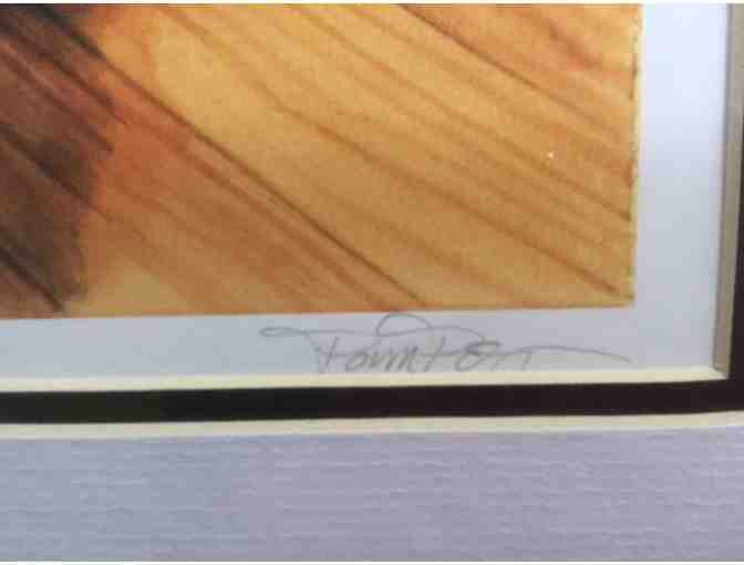 Santa and Basset, Art by Pam Posey Tanzey