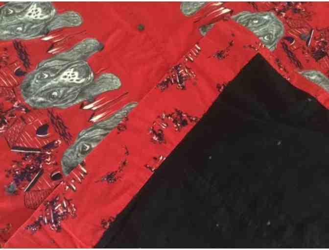 Vintage Flannel Basset Hounds hand-tied blanket/wall hanging