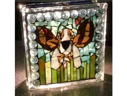 Handmade Mosaic Glass Basset Hound Night Light