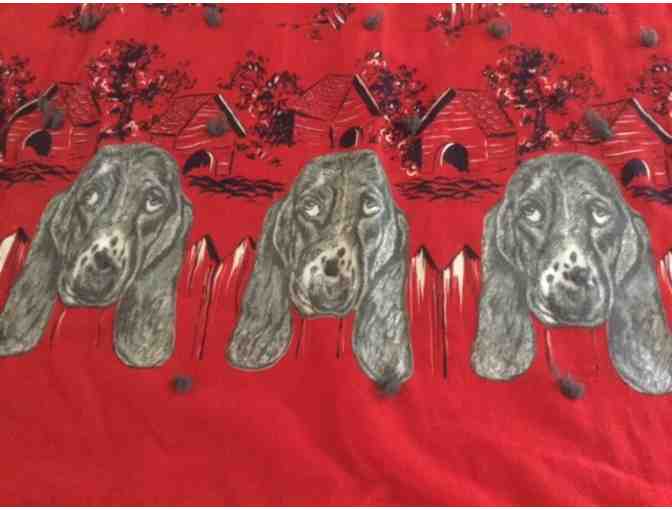 Vintage Flannel Basset Hounds hand-tied blanket/wall hanging