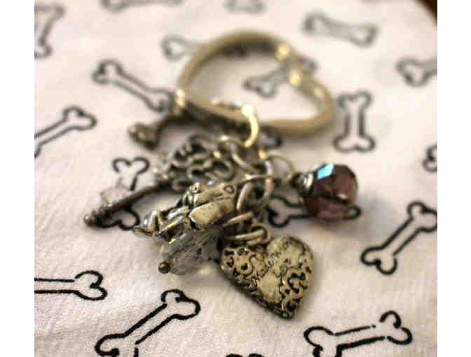 Basset Hound Handmade Purse Charm/Key Chain - DARK PURPLE
