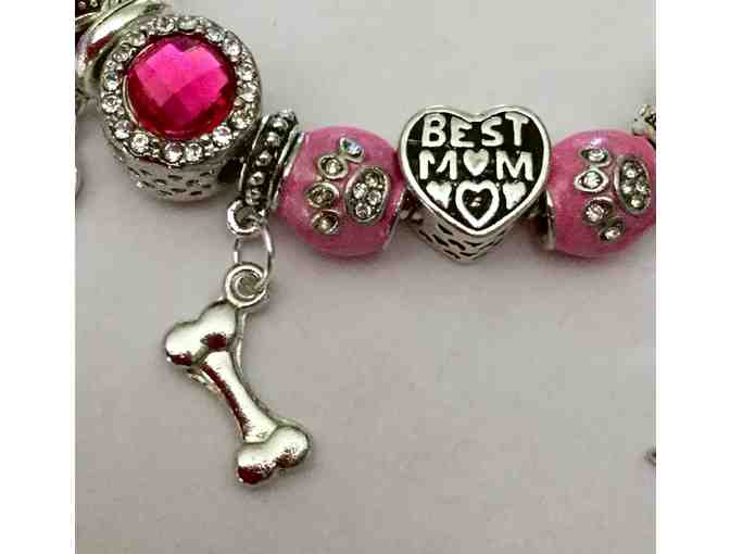 Basset Hound Bracelet BEST MOM Collection - FUCHSIA PINK