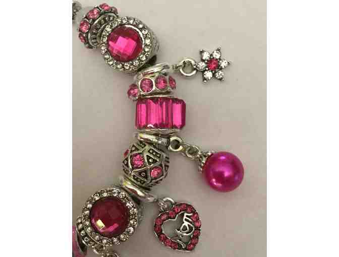 Basset Hound Bracelet BEST MOM Collection - FUCHSIA PINK