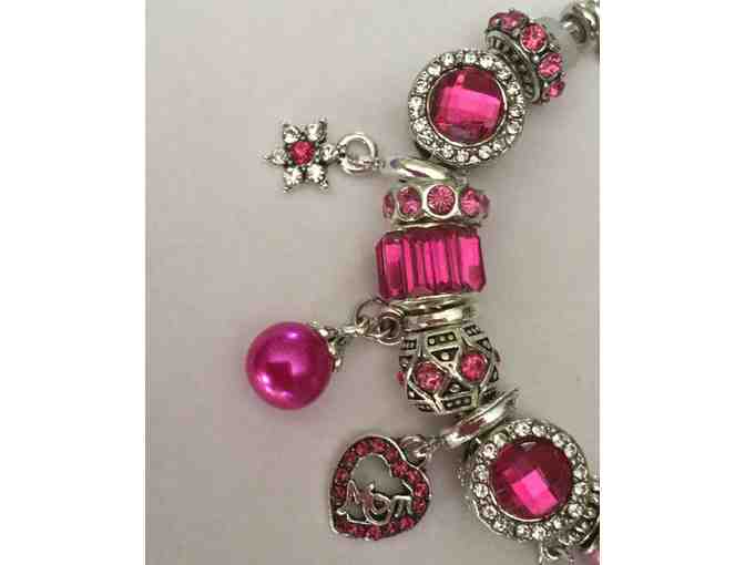 Basset Hound Bracelet BEST MOM Collection - FUCHSIA PINK