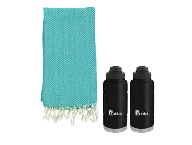 2 Bubba Insulated Mugs + Chevron Turkish Towel - Turquoise - Photo 1