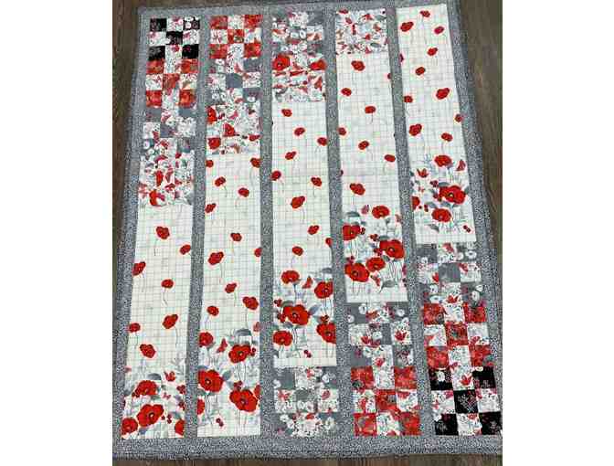 Poppies on Parade, Handmade Quilt from Bernina of Naperville + Candle