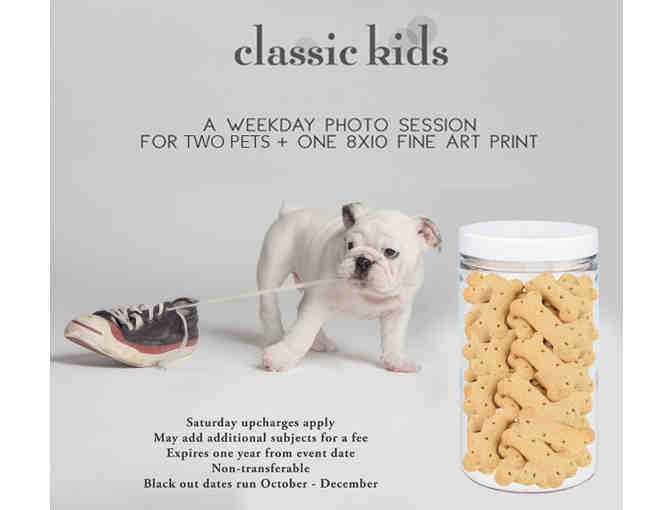 Classic Kids Photography for Two Pets + Gourmet Dog Treats
