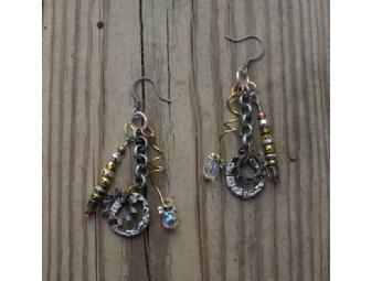 Industrial chic necklace and earrings set by 'The Welder's Daughter'