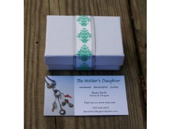 Industrial chic necklace and earrings set by 'The Welder's Daughter'