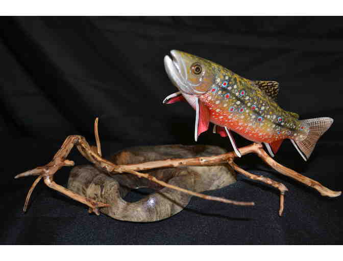 BEAUTIFUL BROOK TROUT CARVING