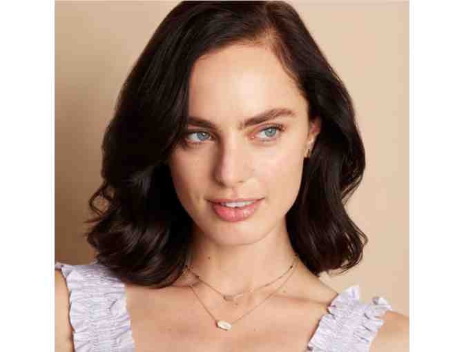 Kendra Scott Ever Gold Necklace with White Opal & Gold Betty Stud Earrings with White Opal