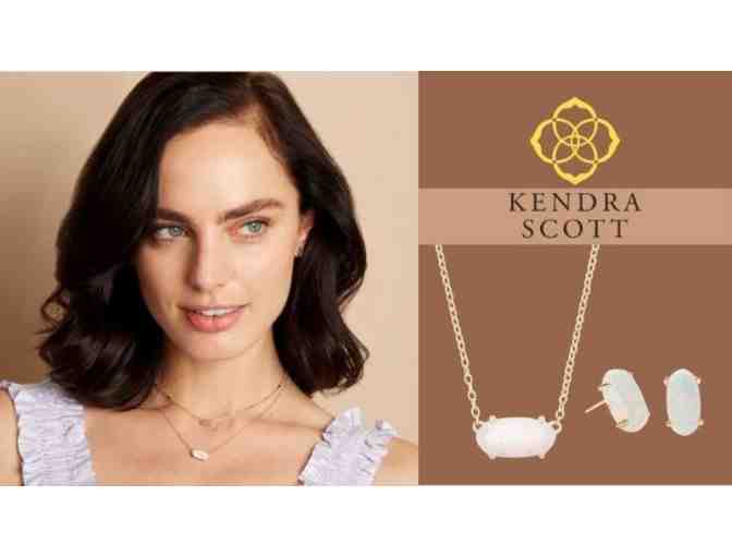 Kendra Scott Ever Gold Necklace with White Opal &amp; Gold Betty Stud Earrings with White Opal - Photo 1