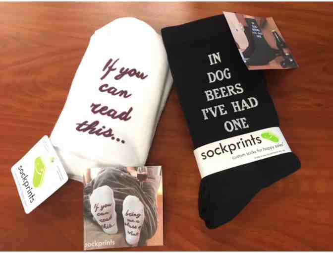 Sockprints - $100 certificate + 2 pair socks