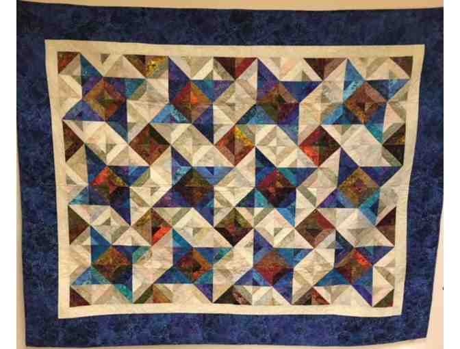 Colorful Quilt in Hues of Blue