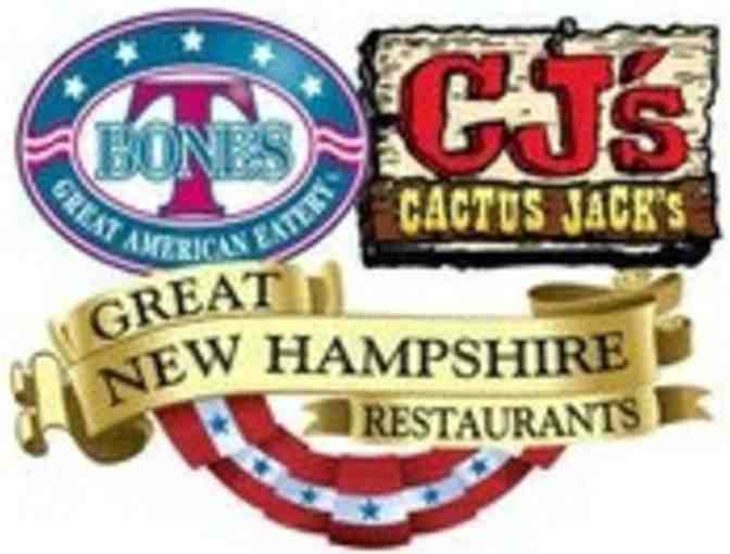 $25 Gift Card to T-Bones or Cactus Jack's (A)