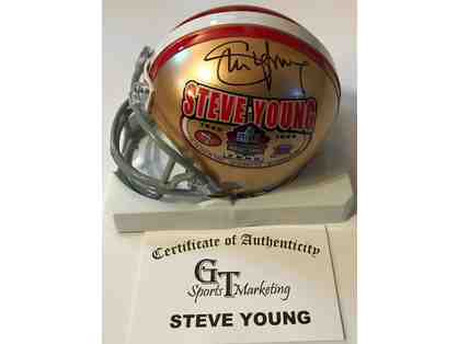 Hand-Signed San Francisco mini-Helmet signed Quaterback Steve Young