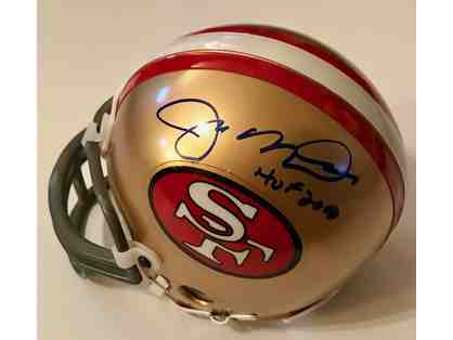 Autographed mini Football Helmet signed by Joe Montana