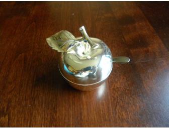 Silverplate apple design sugar bowl