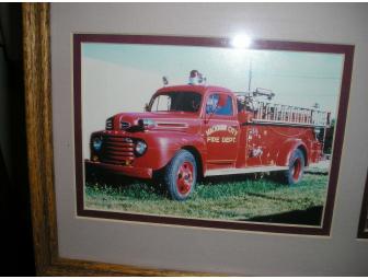 Fire truck photography triptych