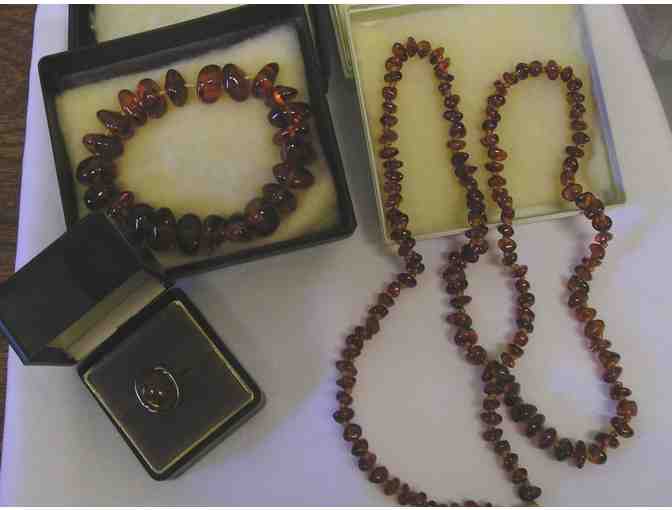 Amber Necklace, Bracelet and Ring