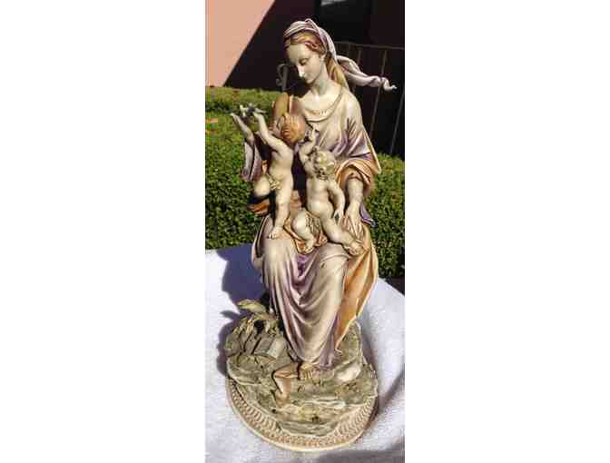 Madonnna with S. Giovannino, Vintage Porcelain Figurine, by Borsato
