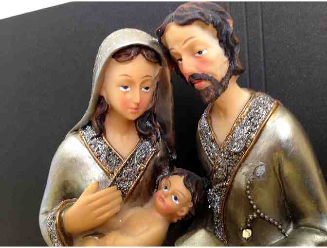 Holy Family Statue with Silver Robes