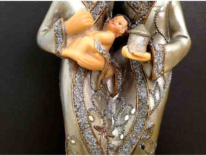 Holy Family Statue with Silver Robes