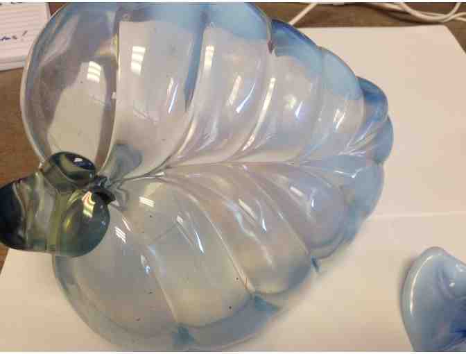 Vintage Duncan Miller Sylvan Swan Dish & Canterbury Flower Petals Taper Candle Holders