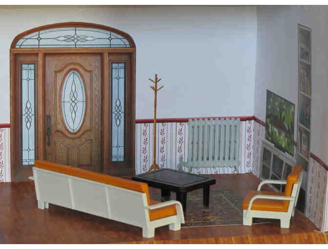 Miniature Christmas Room, Hand made by Sister Carol Crater