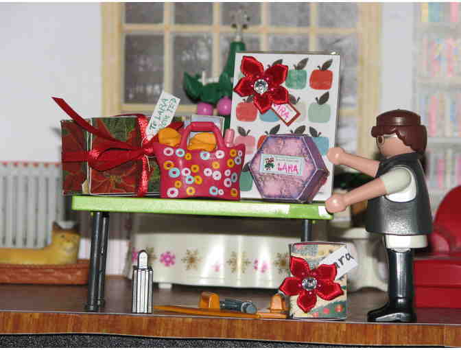 Miniature Christmas Room, Hand made by Sister Carol Crater