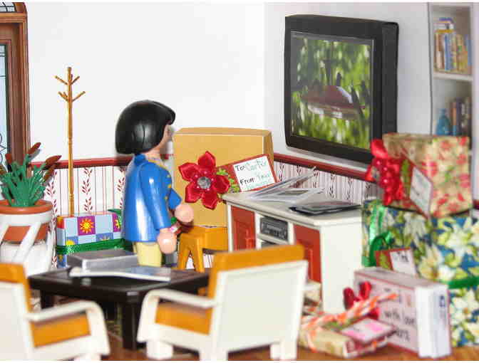 Miniature Christmas Room, Hand made by Sister Carol Crater