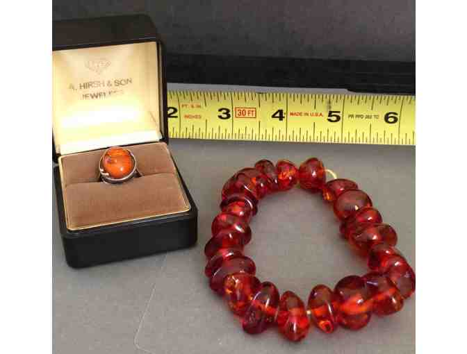 Amber Necklace, Bracelet and Ring