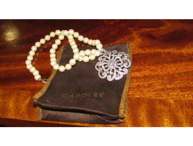 Crystal Pendant and Faux Pearl Necklace, by Carolee